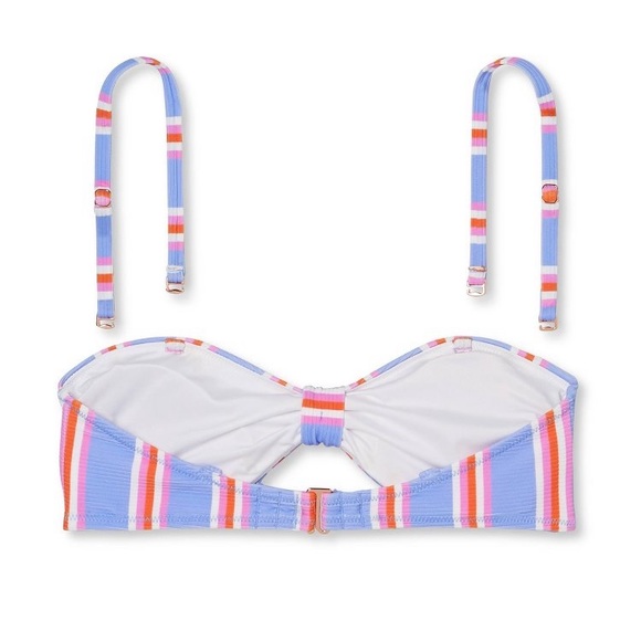 NWT Ribbed tie front bandeau bikini top - Picture 7 of 10